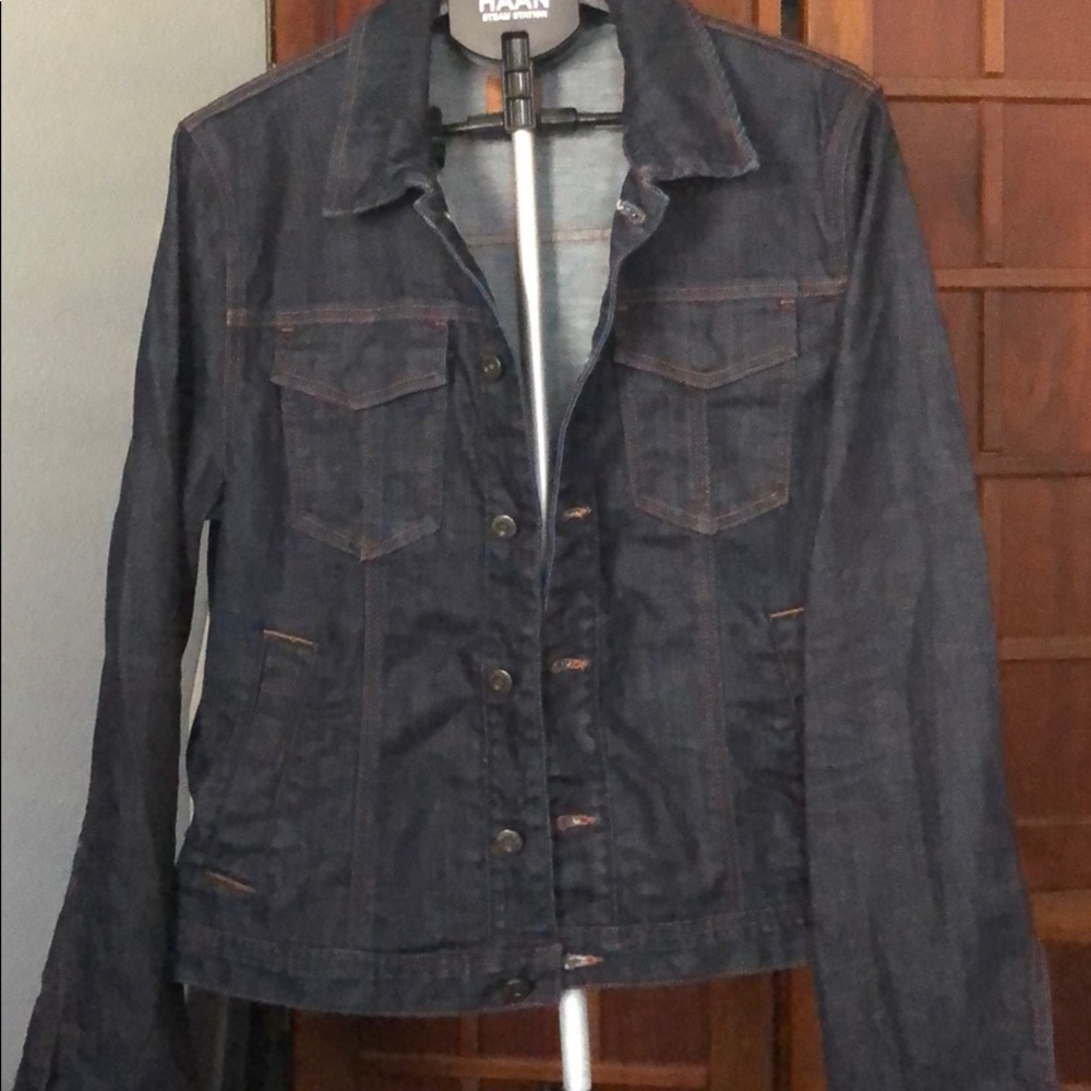 Gently used dark blue jean jacket